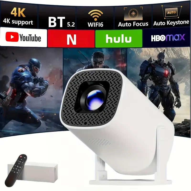 P30PRO Mini Portable Remote Control 4K LED Projector with 720P , Suitable for Office/Home/Christmas , Fast Focus Upgrated HY300