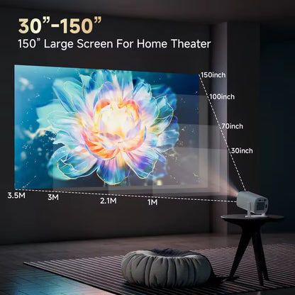 P30PRO Mini Portable Remote Control 4K LED Projector with 720P , Suitable for Office/Home/Christmas , Fast Focus Upgrated HY300