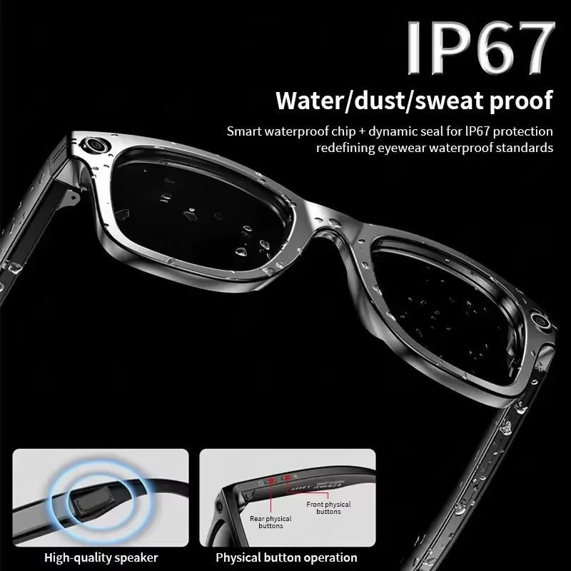 4GB Smart AI Glasses 800W Pixel AI Shooting Camera HD Photo Video Voice Call Translation IP67 Waterproof Bluetooth Glasses 2025