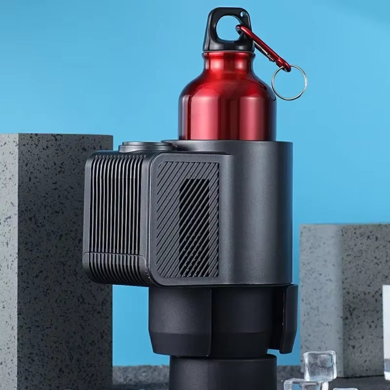 New 2-In-1 Smart Car Cooler Warmer Cup for Coffee Milk Beverage Heating Cooling Mug Travel Mini Car Refrigerator Drink Holder